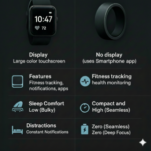 comparação smart ring x smart watch